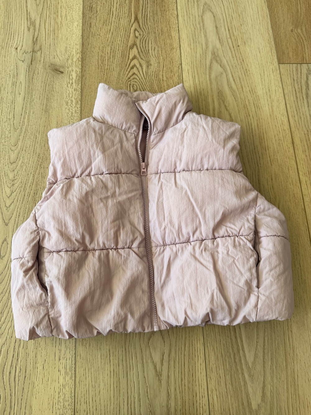 H&M Puff Vest in Light Blush Pink